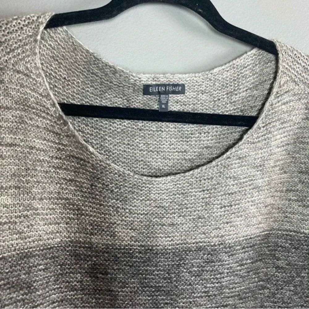 Eileen‎ Fisher thick wool silk sweater XL Thick super soft high quality Striped